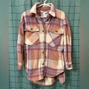 Flannel oversized shacket